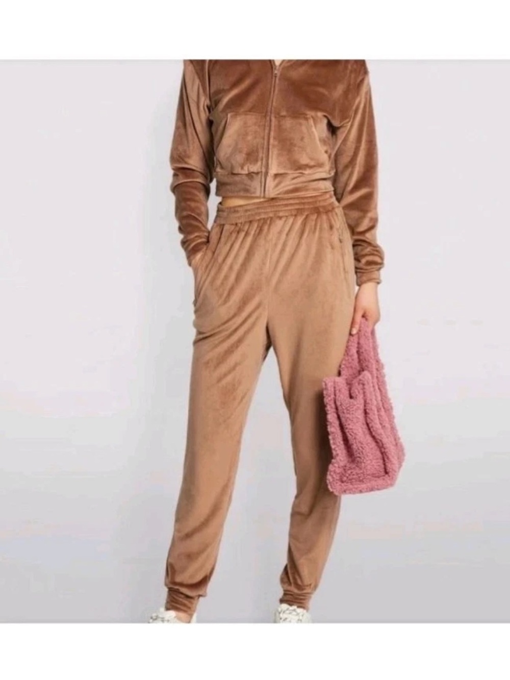 SKIMS Velour Tracksuit Jogger Set Sienna Brown gold Y2K size M/L